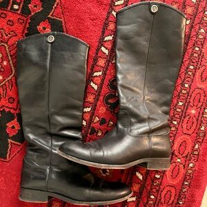 FRYE AND CO. Melissa Black Leather Knee-High Boots